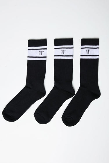 Core Stripe Socks 3 Pack - Black