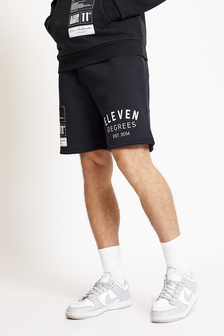 Varsity Graphic Sweat Shorts - Black