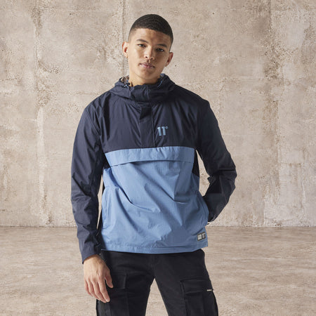Colour Block Overhead Jacket - Navy / Elemental Blue