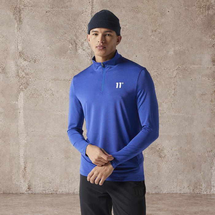 Space Dye Long Sleeve Quarter Zip - Cobalt