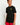 Red junior swim shorts with elastic waistband and black 11° logo on front