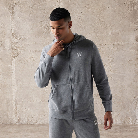 Core Full Zip Hoodie - Charcoal Marl
