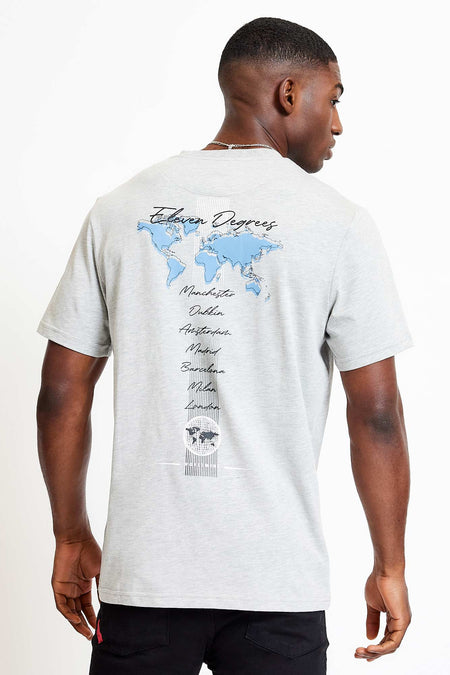 City Map Graphic T-Shirt - Grey Marl