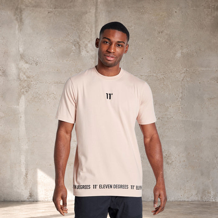 Hem Print T-Shirt - Putty Pink