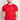 Red crew-neck T-shirt with short sleeves and small chest logo, front view on model