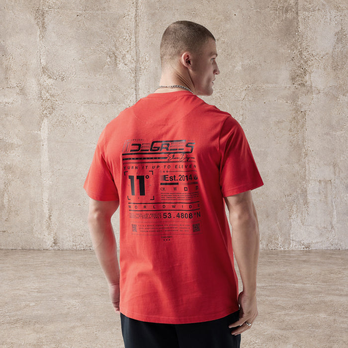 Future Tech Back Graphic T-Shirt - Fiery Red