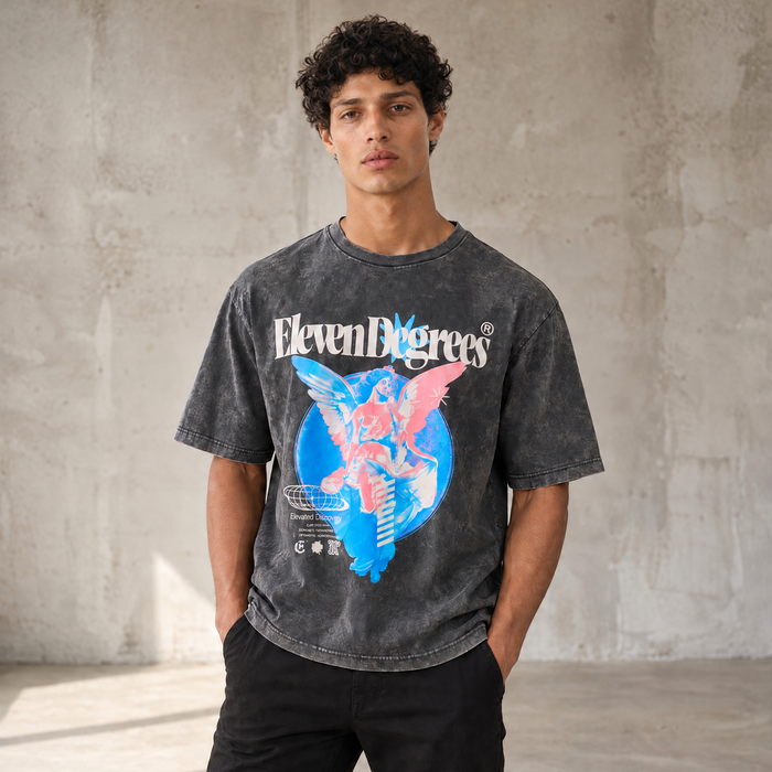 Relaxed Fit Angel T-Shirt - Grey