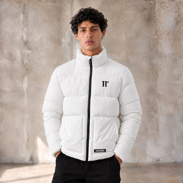 Panel Puffer Jacket - White