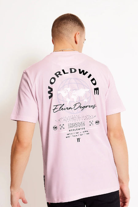 Worldwide Graphic T-Shirt - Light Pink